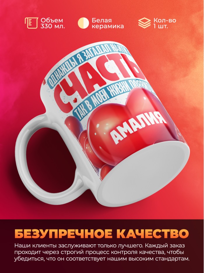 Кружка на 14 февраля с именем Амалия  Истра