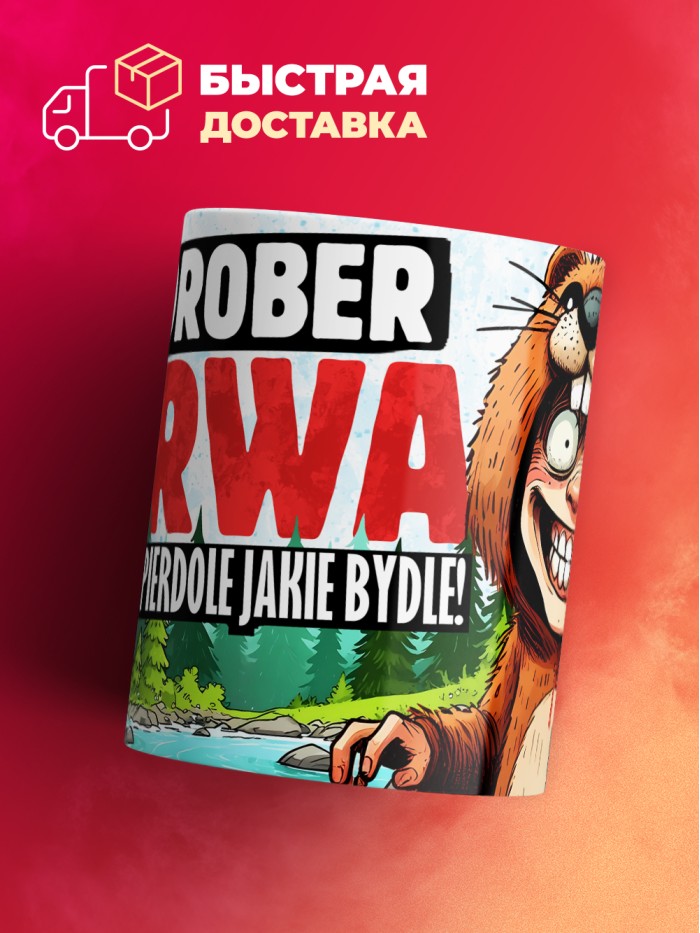 Кружка с приколом Kwadrober kurwa, белая, 330 мл  Истра