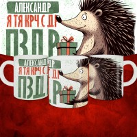 Кружка с принтом, Александр я тя крч с др пзр, с днем рождения, Александр 330 мл.