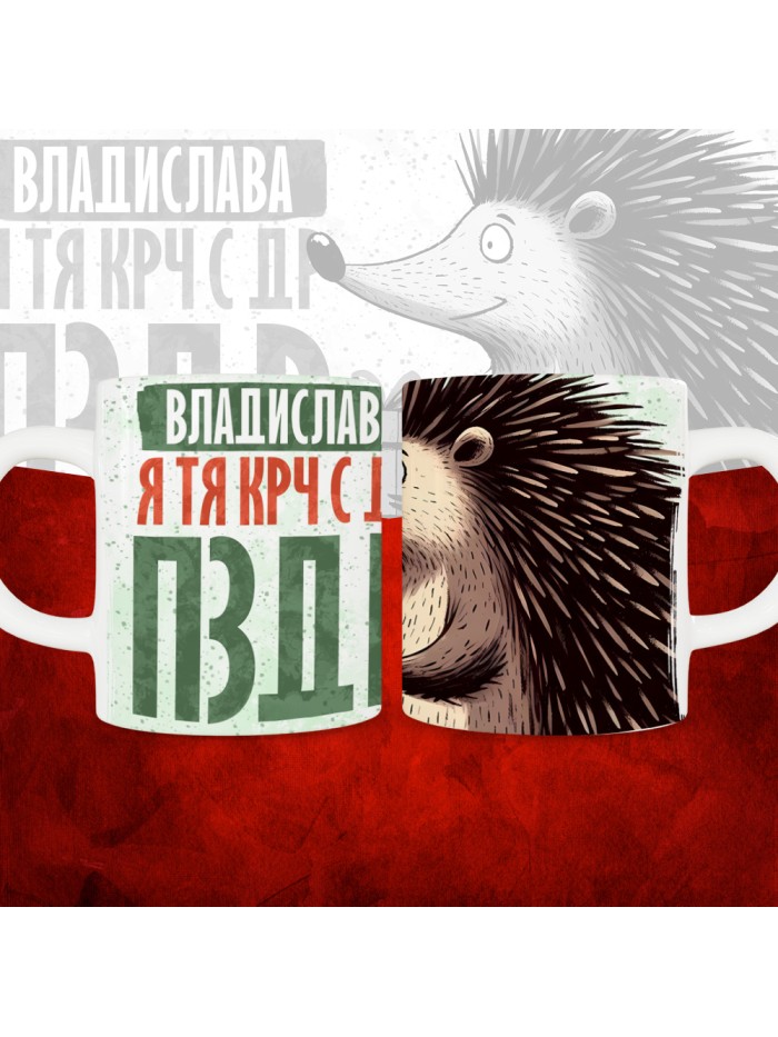 Кружка с принтом, Владислава я тя крч с др пзр, с днем рождения, Владислава 330 мл.  Истра