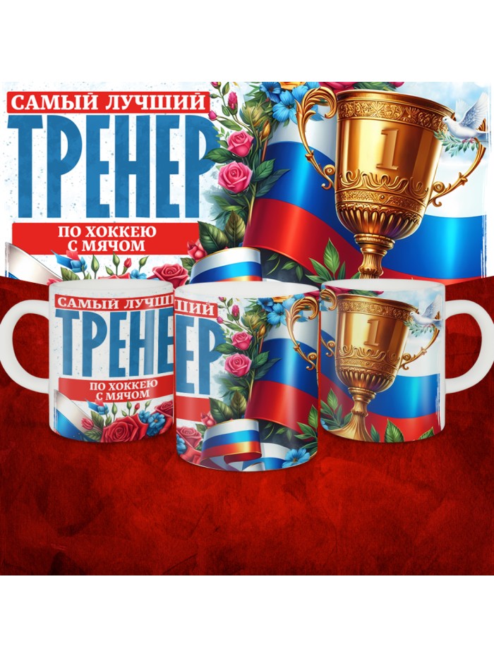 Кружка с принтом: Самый лучший тренер по По Хоккею с мячом, белая, 330 мл  Истра