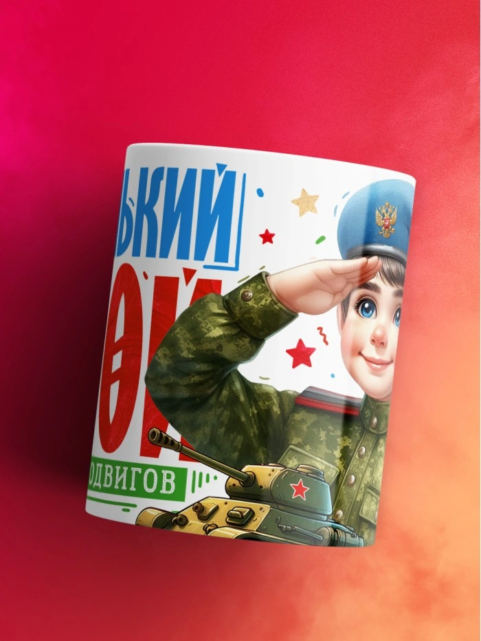Кружка маленький герой больших подвигов с 23 февраля  Истра