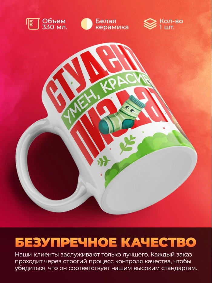 Кружка прикол для студента  Истра