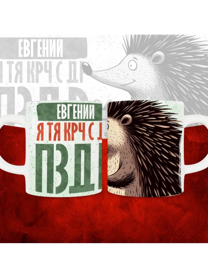 Кружка с принтом, Евгений я тя крч с др пзр, с днем рождения, Евгений 330 мл.  Истра